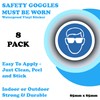8 Pack - Eye Protection Must Be Worn Stickers -