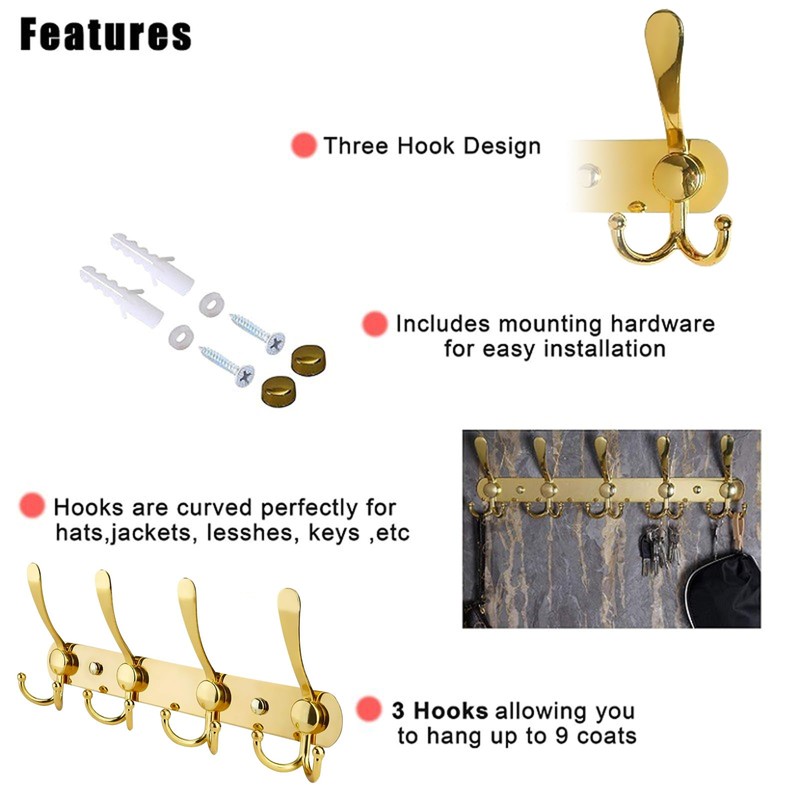 Noekye Coat Hat Purse Towel Rack Hooks Holder Hook Hanger