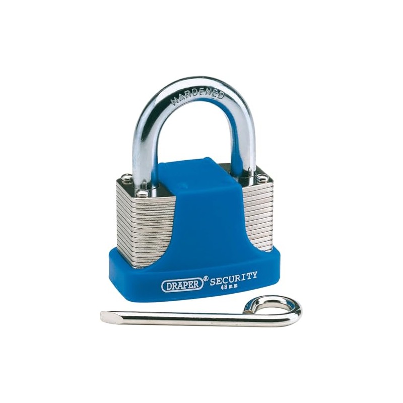 Draper 64158 48 mm Resettable 4-Number Combination Laminated Steel Padlock