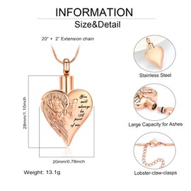 QGJNSGC Butterfly Urn Necklace for Ashes Angel Wing Cremation Urn Pendant Necklaces Keepsake Memorial Jewelry Remains Pendant for Women