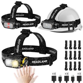 iToncs Rechargeable Headlamp Super Bright High Lumens, 3Pack LED Head Lamp with 5 Modes, 120° Adjustable Head Lights for Forehead, Waterproof HeadLamps for Adults Camping Hunting Hiking