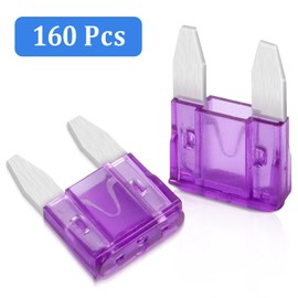 160 Pcs 3Amp Mini Fuse, 3 A Mini Car Blade Automotive Fuses for Car RV Truck SUV Motorcycle Boat