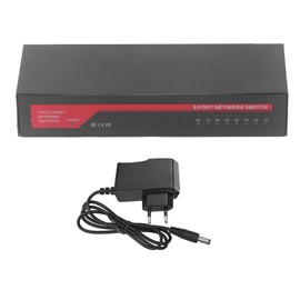 8 Port Gigabit PoE Switch Sturdy Metal Fanless Plug and Play Wall Mount Ethernet Splitter For Home Office ‑