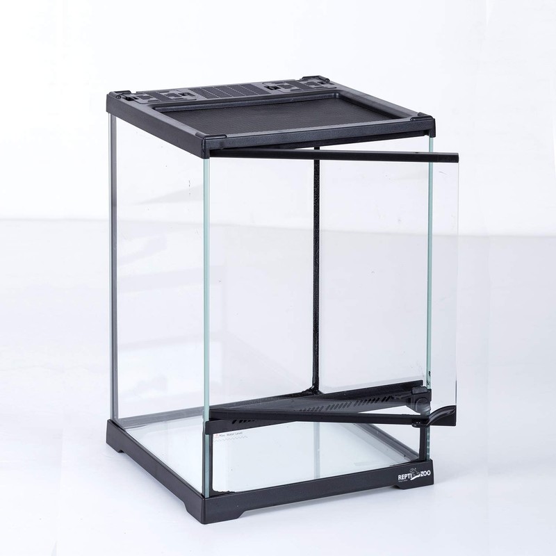 REPTI ZOO Mini Reptile Glass Terrarium,Front Opening Door Full View