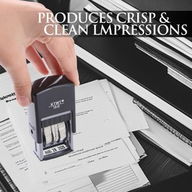 KTWT Self-Inking Date Stamp, US Format MMM-DD-YYYY, Black Impression – 3/4" x 1", Self-Inking Date Stamp for Marking Office documents, Legal Papers, Bills, Mail, Teachers Correcting Homework