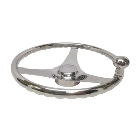 Pactrade Marine Boat 3 Spoke SS Sports Steering Wheel Turning Knob Finger Grips, 13-1/2" L