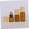 PACKOVE 10pcs Essential Oil Roller Bottles with Wood Grain Caps