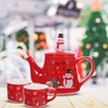 Cabilock Christmas Snowman Teapot Tea Cup Set Christmas Teapot Ceramic