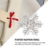 UPKOCH 8 PCS Christmas Napkin Rings, Silver Snowflake Napkin Holders,