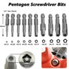 Gasea 10Pcs Magnetic Pentagon Head Screwdriver Bits Set, 1/4" Hex