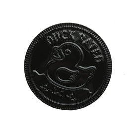 Chywcar Duck Badge Rated Car Emblem, 4 x 4 3D Metal Car Badge Decals Stickers Round Emblem, Car Exterior Emblems Badge Compatible with Jeep Wrangler Vehicles Trucks SUV RV (Duck Rated-Glossy Black)