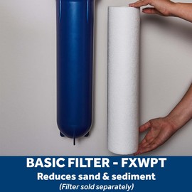 GE Heavy Duty Whole House Water Filtration System, Reduces Sediment, Rust & More, Install Kit & Accessories Included, Filter Not Included, Replace Filter (FXWPT, FXWPX) Every 3 Months, GXWH60T