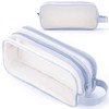 MAMUNU Transparent Pencil Case for Women, blue, Cosmetic bag