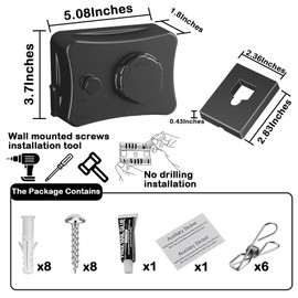 Retractable Clothesline - Heavy Duty 44lb 304 Stainless Lines,16.7ft Anti-Sag Design, Drill-Free Install for Indoor/Outdoor Use (Black, Single Line)
