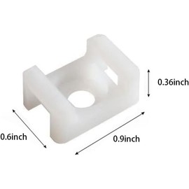 White Cable Zip Tie Mounts Kit-100 Pcs Cable Zip Tie Saddle Type Mounts Base with 100 Pcs 8" Cable Ties and 100 Pcs Tapping Screw, Wire Cable Clips Organizer Holders Clamps