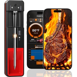 Smart Bluetooth Wireless Meat Thermometer Digital, 0.5S Instant Read | NIST ±0.5°F Food Thermometer,2-in-1 100H Battery Fast Charge Base, APP Control &