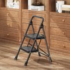 TOOLF 2 Step Ladder, Sturdy Steel Step Stool with Anti-Slip