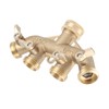 G3/4 Brass 4‑Way Garden Hose Splitter Ball Valve Hose Adapter