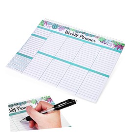 TEHAUX Blank Weekly Planner Sheets Planning Pad Desk Planner to-do List Notepad Habit Tracker Agenda Notebook