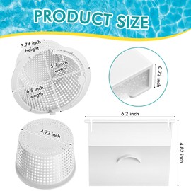 RimCereal SPX1091C Swimming Pool Filter Basket and 2 Pcs SPX1091K1 Pool Skimmer Weir Door Flapper Weir Gate Compatible with Hayward Above Ground Pool Dyna-Skim Automatic Skimmer SP1091LX, SP1091WM