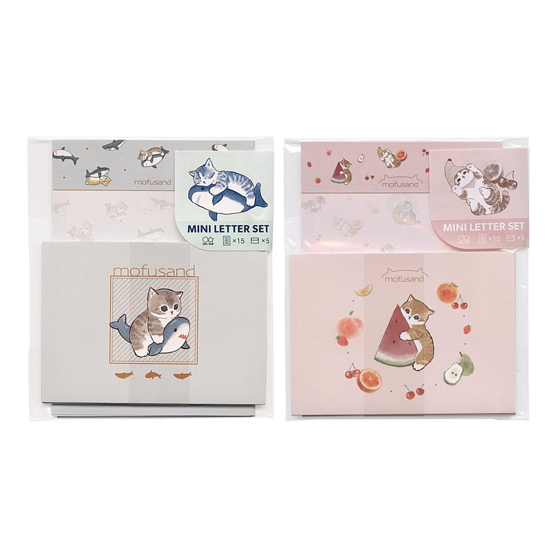 mofusand S208977 Mini Letter Set, Fruit, Letters, Stationery, Envelopes, Cute