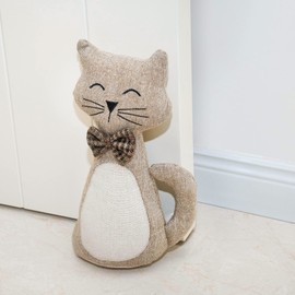 Forecronic Cute Door Stop Decorative Door Stopper for Home and Office, Cat Weighted Interior Door Stopper Fabric Filled Animal Door Stopper Floor Decorative