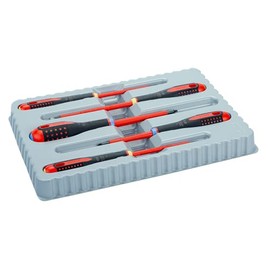 Bahco BE-9882S Insulated Ergo VDE Screwdriver Set, Slotted/Pozidriv, 5 Pieces
