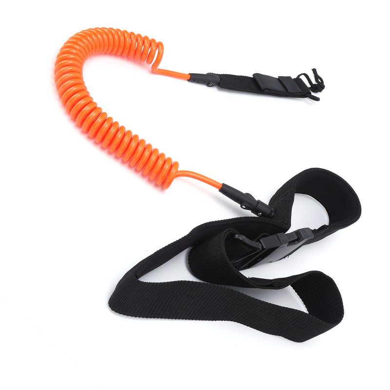 Surfboard Leash TPU Heliciform Comfortable HighElastic Surfing Safety Traction Rope(Orange