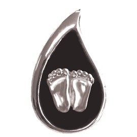 Precious Feet, Silver Plated, Tear Drop Jewelry, Lapel Pin