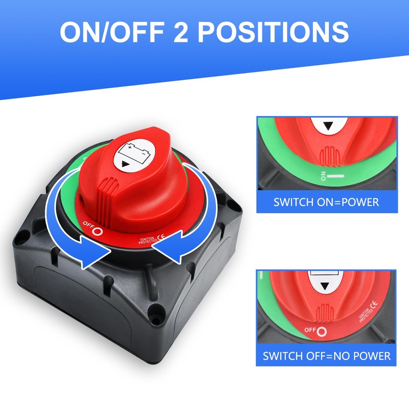 Slocable 600A High Current Battery Switch, 12-48V Waterproof Heavy Double