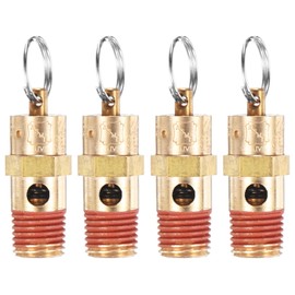 M METERXITY 4-Pack Air Compressor Pressure Release Safety Valve, 1/4" NPT Male 200 PSI Brass Threaded Automatic Air Vent Safety Control Valve