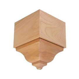 NewMouldings EWCR63 Crown Outside Corner Block 3-1/2 Tall x 2-3/8 Face Unfinished - Cherry
