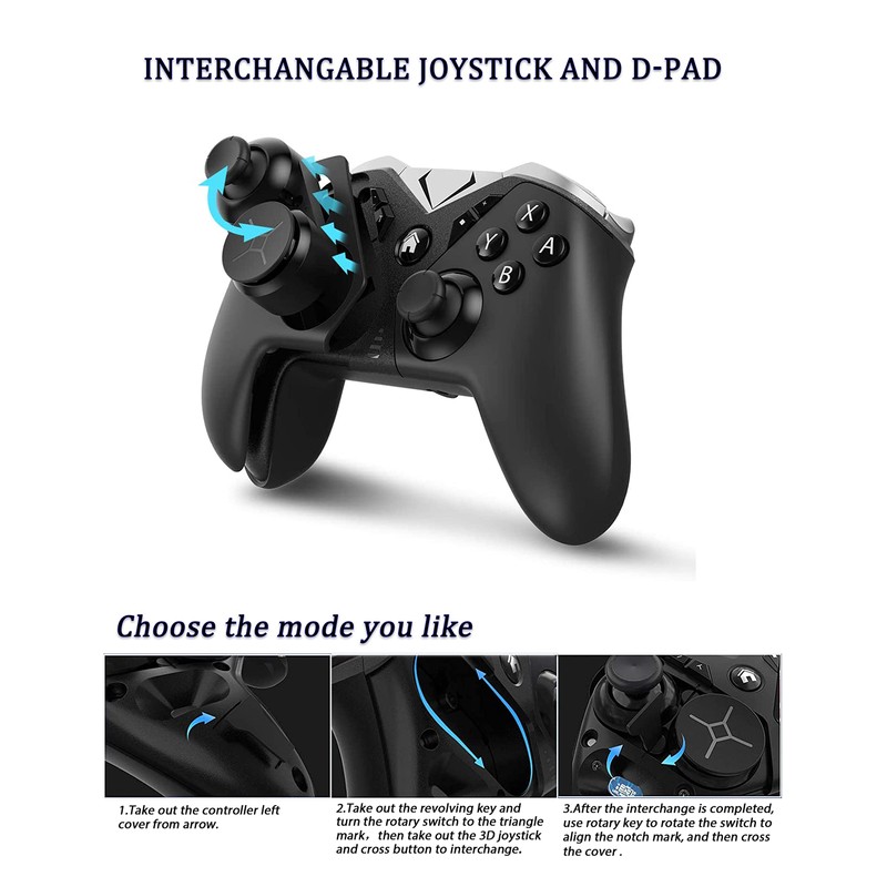 TJPD Pro controller for Switch, Wireless Gamepad with 3 programmable