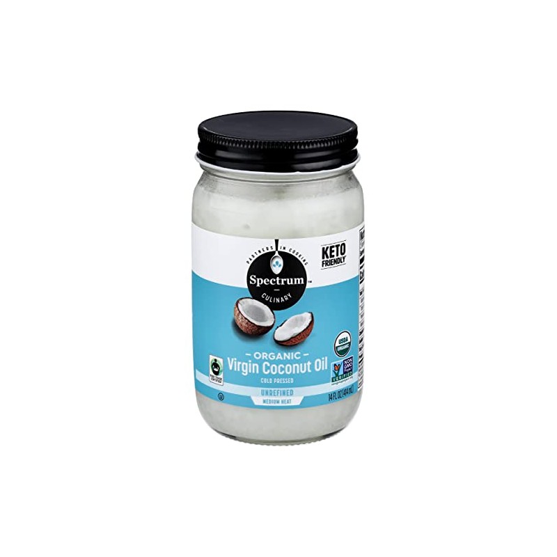 Aceite de coco virgen orgánico Spectrum, 14 onzas líquidas