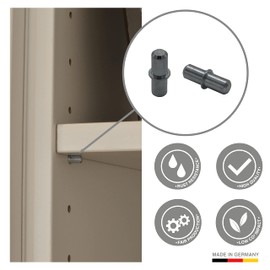 40 x Shelf Support Diameter 5 mm Made in Germany Rust-Proof Shelf Brackets Shelf Pins Shelf Support