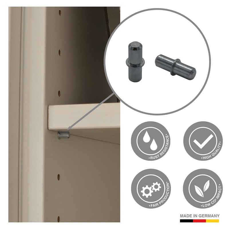 40 x Shelf Support Diameter 5 mm Made in Germany