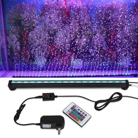SZMiNiLED 9.05 inch Submersible Aquarium Light, Fish Tank Light with Air Bubble Hole, RGB Color Changing Brightness Adjustable IP68 Waterproof Remote Control LED Light for Aquarium Fish Tank