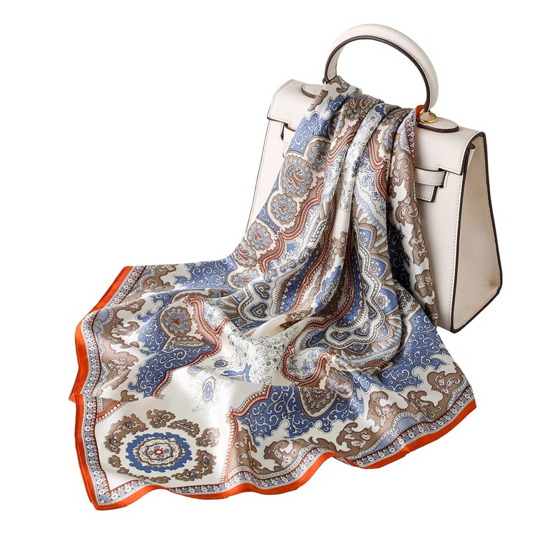 STARWHISPER 100% Pure Mulberry Silk Square Scarf-27''x27 Lightweight Hair Scarves