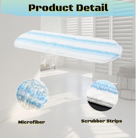 Avaenzo Mop Replacement Pads for OCedar H2prO Flat Mop System 3 Pack Machine Washable and Reusable Microfiber Mop Heads Replacements, Mop Refills Safe on Various Floors