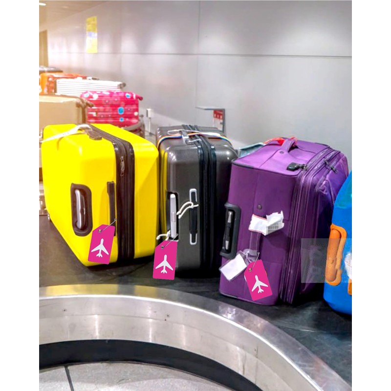 2 Pack Silicone Luggage Tag for Suitcases with Stainless Loop