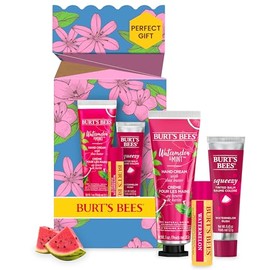 Burt's Bees Regalos para el día de la madre para mamá, 3 productos de cuidado personal, You're One in a Melon - Crema de manos de sandía y menta, bálsamo labial de sandía y bálsamo labial teñido Rush Squeezy (el embalaje puede variar)