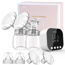 Lulia Double Electric Breast Pump, Breastfeeding Pump 4 Modes & 9 Levels, Low Noise, Anti-Backflow & LED Display, BPA Free, Portable Breast Pumps with 24mm Flange