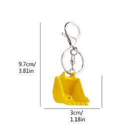 ARFUKA Keyring Bulldozer Pendant Keychain Metal Unisex Key Organizer Holder Funny Keyring Birthday Christmas Wedding Valentine's Day Gift for Men and Women Yellow