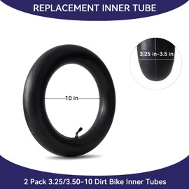 2 Pack 3.25/3.50-10 Inner Tubes 3.50x10 3.5-10 Scooter Tube with Bent Valve Stem for E-Scooters Pit Dirt Bike Tricycles XR50 XR50R XR70 CRF50 CT70 EZ90 PW50
