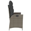 vidaXL Garden Bench Adjustable with Cushion Grey Poly Rattan