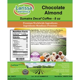 Chocolate Almond Sumatra Decaf Coffee (Gourmet, Naturally Flavored, Whole Coffee Beans) (8 oz, ZIN: 549275)
