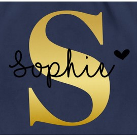 Geschenk mit Namen personalisiert by Shirtracer - Gym Bag Backpack - Initials - Name Gift, 10 Navy Blue