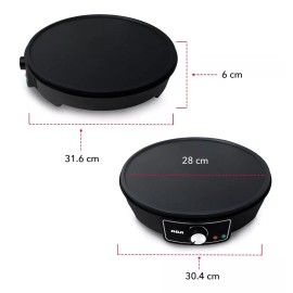 Rca Crepera Plancha Antiadherente Con Accesorios Rc-602 Color Negro