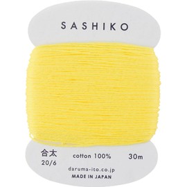 Sashiko Thread - Daruma - Medium/Regular Weight - 30m Cards (Lemon Yellow # 203)