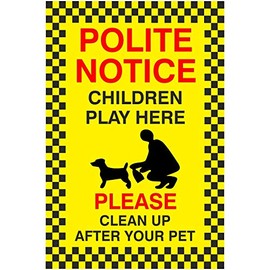 Polite Notice Children Play Here Sign 200mm x 300mm - Rigid Plastic (DF.16F-RP)